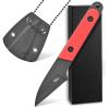 Ccanku C1295 Fixed Blade Knife,9Cr18Mov Blade G10 Handle EDC Tool Neck Knife with kydex Sheath for Outdoor, Camping, Hiking, Fishing(Red) view 1