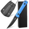 Ccanku C1296 Fixed Blade Knife Neck Knife,9Cr18Mov Blade G10 Handle EDC Tool Knifes with kydex Sheath for Outdoor, Camping, Hiking, Fishing,Hunting(Blue)   view 1