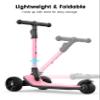 besrey Kick Scooter for Kids Ages 3-10, 3-Wheel Folding Scooter with Adjustable Height, LED Light Wheels, Extra Wide Deck for Outdoor Activities view 4