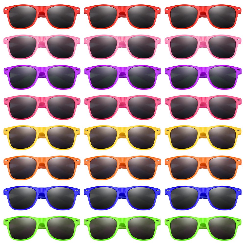 MIAHART 64Pcs Kids Party Sunglasses Bulk Neon Colors Glasses for Summer Beach Pool Party Carnival Prizes Birthday Party Favors, 8 Colors