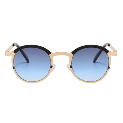 willochra Vintage Round Women Sunglasses Fashion Men Punk Clear Ocean Lens Shades Hip Hop Punk Sun Glasses (C5)