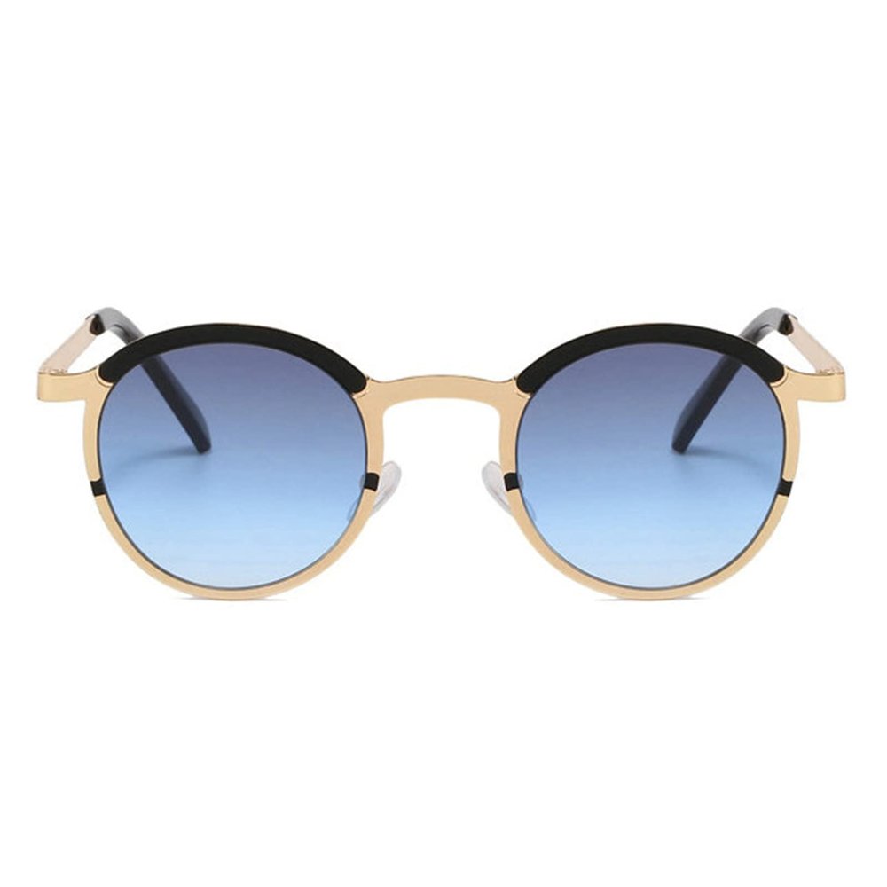 willochra Vintage Round Women Sunglasses Fashion Men Punk Clear Ocean Lens Shades Hip Hop Punk Sun Glasses (C5)