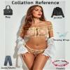 Avidlove Bra and Panty Set Ruffle Lingerie Set Mesh Babydoll Chemise Yellow Daisy Small view 4