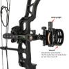 limaity Compound Bow Sights 5 Pin 0.019'' Fiber Optics Aluminum Machined Archery Sight for Compound Bow for Left and Right Hand (Long Pole) view 2