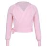 Duoremi Kids Girl's Classic Long Sleeve Knit Wrap Sweater Tops Ballerina Costume Dancewear Pink 4-5 Years view 1