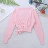Duoremi Kids Girl's Classic Long Sleeve Knit Wrap Sweater Tops Ballerina Costume Dancewear Pink 4-5 Years view 3