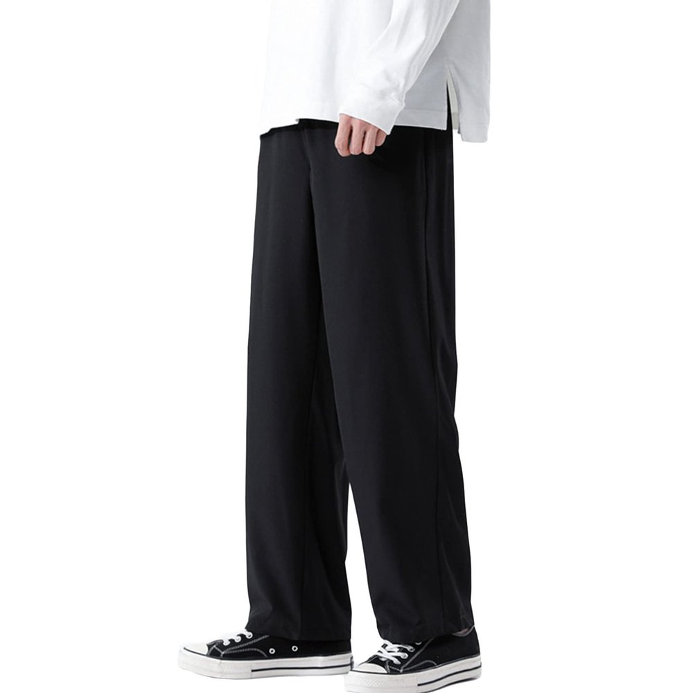DGHM-JLMY Men's Sports Leisure Straight Baggy Pants Lightweight Jogging Stretch Golf Workout Pants Yoga Sweatpants Exercise (Black,Medium)