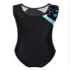 Yeahdor Gymnastics Leotards for Girls Shiny Metallic Ballet Dance Bodysuit Sleeveless Athletic Unitards Skating Dancewear Cyan 14 Years view 2