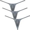 Botmois Men's Metallic Shiny Micro Swim Thong Sexy G-Strings Bikini Underwear Male Soft Contour Pouch Tangas 3-Pack(Grey) XL view 1