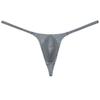 Botmois Men's Metallic Shiny Micro Swim Thong Sexy G-Strings Bikini Underwear Male Soft Contour Pouch Tangas 3-Pack(Grey) XL view 2
