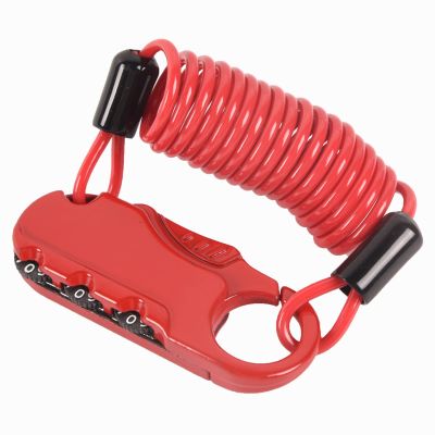 DAWOT Helmet Lock, Helmet Bike/Motorcycle Lock Cable Anti-Theft Bicycle Locks Combination Lock Cycling Cable Lock for Travel Luggage Helmet(Red)