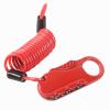 DAWOT Helmet Lock, Helmet Bike/Motorcycle Lock Cable Anti-Theft Bicycle Locks Combination Lock Cycling Cable Lock for Travel Luggage Helmet(Red) view 2