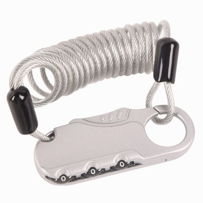 DAWOT Helmet Lock, Helmet Bike/Motorcycle Lock Cable Anti-Theft Bicycle Locks Combination Lock Cycling Cable Lock for Travel Luggage Helmet(Silver)