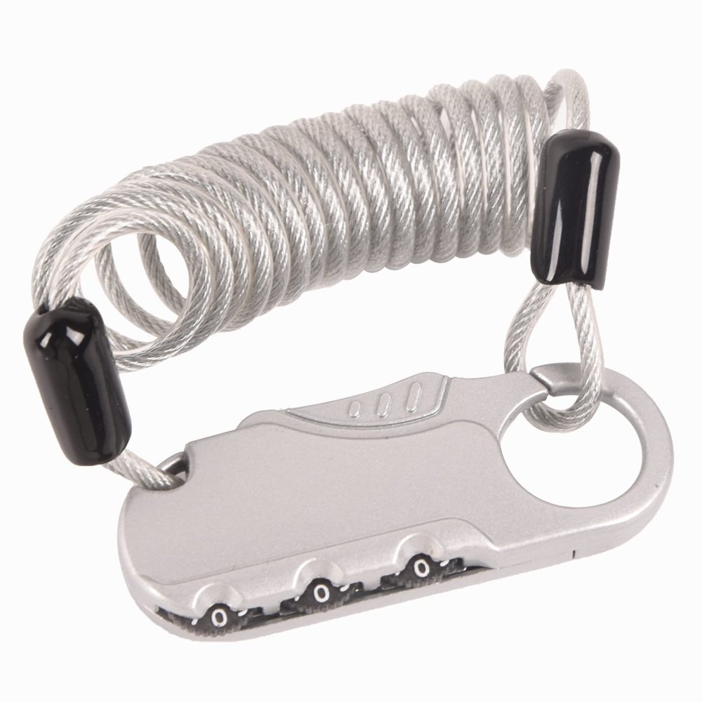 DAWOT Helmet Lock, Helmet Bike/Motorcycle Lock Cable Anti-Theft Bicycle Locks Combination Lock Cycling Cable Lock for Travel Luggage Helmet(Silver)
