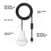 Funtery 6 Pcs USB LED Light Portable Light Bulb with USB Hanging Camping Light Splitter Cable for Camping Tent Garage Warehouse Car Truck Outdoor, 5W, 8.2ft view 2