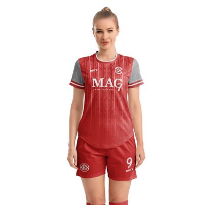 ORKY Customize Soccer Jersey, Women Sublimation Futbol Shirt Short Set, Breathable Personalize Team Outfit Glory(Red L)