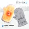 JEELAD Toddler Gloves Kids Winter Mittnes Waterproof Toddler Mittens Baby Ski Snow Gloves for Baby Boys (Grey Dino, S (6-24 months)) view 3