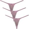 Botmois Men's Metallic Shiny Micro Swim Thong Sexy G-Strings Bikini Underwear Male Soft Contour Pouch Tangas 3-Pack(Seashell Pink) M view 1