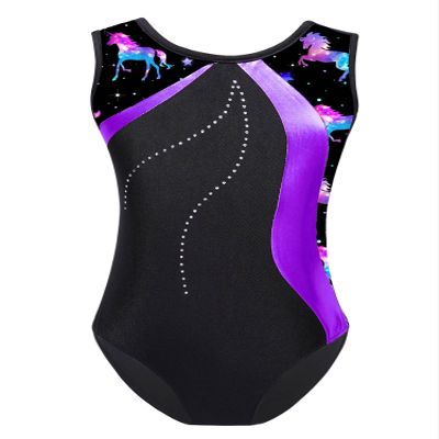 Yeahdor Gymnastics Leotards for Girls Shiny Metallic Ballet Dance Bodysuit Sleeveless Athletic Unitards Skating Dancewear Purple 14 Years