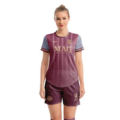 ORKY Customize Soccer Jersey, Women Sublimation Futbol Shirt Short Set, Breathable Personalize Team Outfit Glory(Purple L)