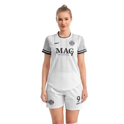ORKY Customize Soccer Jersey, Women Sublimation Futbol Shirt Short Set, Breathable Personalize Team Outfit Glory(White 2XS)