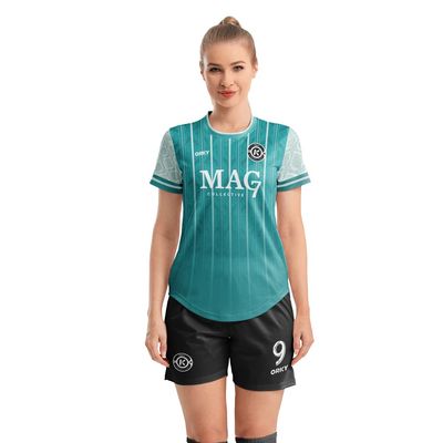 ORKY Customize Soccer Jersey, Women Sublimation Futbol Shirt Short Set, Breathable Personalize Team Outfit Glory(Green 2XS)