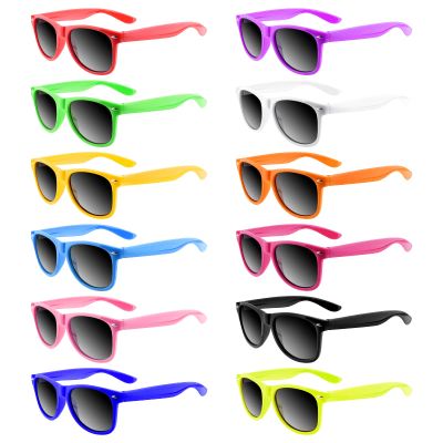MIAHART 12 Pieces Kids Sunglasses Bulk for Boys and Girls Glasses Party Favors for Summer Beach Pool Party Carnival Prizes Birthday Party Supplies, 12 Neon Colors