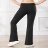 Stelle Girls, Little Kid Dance Bootcut High Waisted Bell Bottom Flare Leggings Yoga Pants Activewear (Black, 7-8 Years) view 2