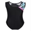 Yeahdor Gymnastics Leotards for Girls Shiny Metallic Ballet Dance Bodysuit Sleeveless Athletic Unitards Skating Dancewear Pink Leopard 14 Years view 2