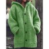 JEsilunmaMY Womens Chunky Winter Sweater Long Sleeve Button Up Warm Thicken Outwear Mid Long Oversized Pocket Cardigan Coat (Green,5X-Large) view 2
