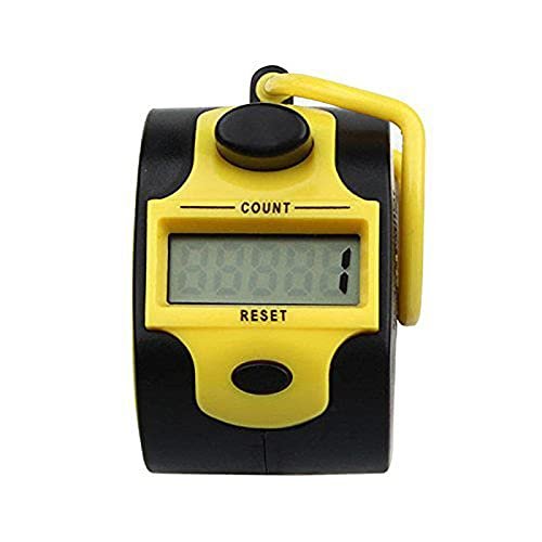 TopHomer Electronic Tally Counters, Manual Digital Counter with Finger Ring, Hand held Golf Clicker, Buddha Numbers Clicker (Yellow)