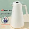 Thermal Carafe Kettle Double Walled Vacuum Jug with Temperature Display,Coffee Pot with Glass Liner Thermal Carafe Pot Water Kettle Insulated Flask Tea Carafe Keeping Hot Cold (Color : White, Size : view 3
