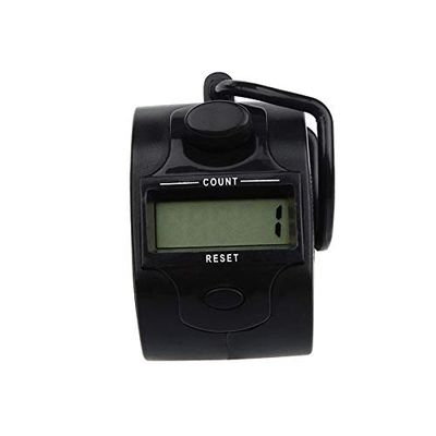 TopHomer Electronic Tally Counters, Manual Digital Counter with Finger Ring, Hand held Golf Clicker, Buddha Numbers Clicker (Black)