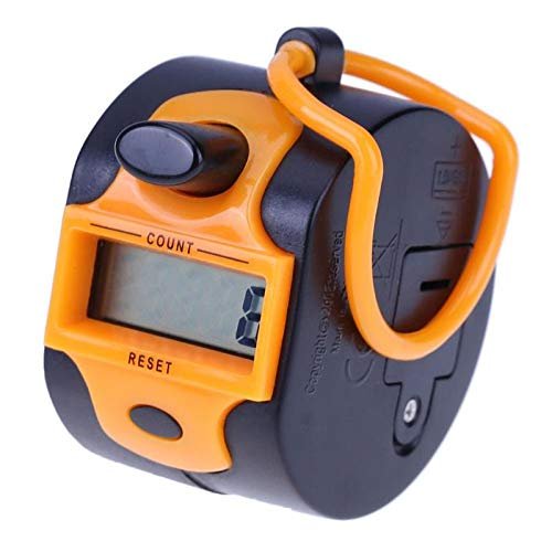 TopHomer Electronic Tally Counters, Manual Digital Counter with Finger Ring, Hand held Golf Clicker, Buddha Numbers Clicker (Orange)