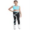 Huimingda Kid Girls 2 Piece Dance Outfits Sports Bra Crop Tank Top Athletic Leggings Set Gymnastics Tracksuit Light Blue 8 Years view 1