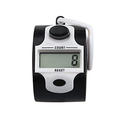 SagaSave Electronic Tally Counters, Manual Digital Counter with Finger Ring, Hand held Golf Clicker, Buddha Numbers Clicker (White)