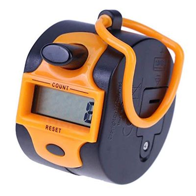 SagaSave Electronic Tally Counters, Manual Digital Counter with Finger Ring, Hand held Golf Clicker, Buddha Numbers Clicker (Orange)