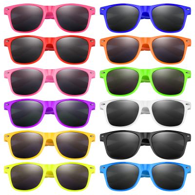 MIAHART 24 Pieces Kids Sunglasses Bulk for Boys and Girls Glasses Party Favors for Summer Beach Pool Party Carnival Prizes Birthday Party Supplies, 12 Neon Colors