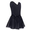 Duoremi Kids Girls Ballet Tutu Dress Dancewear Camisole Leotards with Mesh Tied Skirt Gym Ballerina Costume Black 5-6 Years view 2