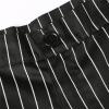 Men's Striped Button Fitting Casual Pant Striped Slacks Loose Comfort Trousers Plaid Slim Fit Stretch Dress Pant (Black,Small) view 4