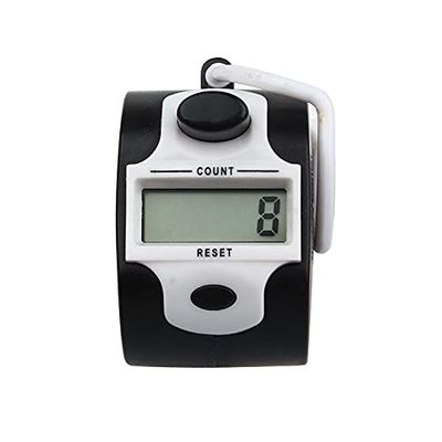TopHomer Electronic Tally Counters, Manual Digital Counter with Finger Ring, Hand held Golf Clicker, Buddha Numbers Clicker (White)