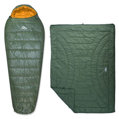 iClimb 1 3M Thinsulate Insulation Warm Camping Blanket and 1 3M Thinsulate Insulation Sleeping Bag Bundle, Ultralight Compact for Single Person Outdoor Backpacking Camping Hiking Motorcycling