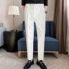 Men's Straight Casual Solid Color Trousers Simple Versatile Formal Office Pants Classic Stretch Pant (White,29) view 3