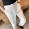 Men's Straight Casual Solid Color Trousers Simple Versatile Formal Office Pants Classic Stretch Pant (White,29) view 4
