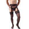 Mens Tights Suspender Pantyhose Sissy Sexy Lingerie Stockings Garter Belt Set for Men view 3
