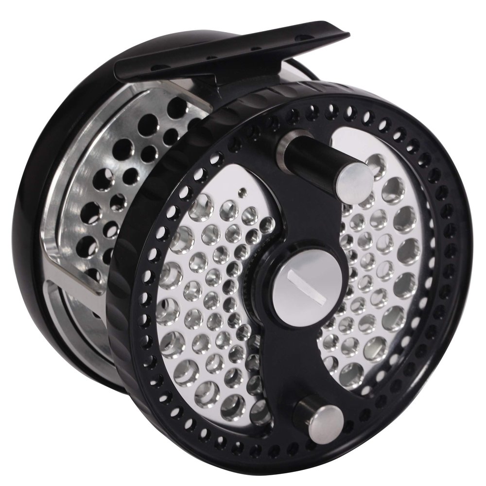 Classic Fly Reel 5-7wt 7-9wt Carbon Fiber Disc Drag Large Arbor Made of CNC Machined Aluminum Alloy for Freshwater Saltwater Fly Fishing (5-7wt, Left Hand)
