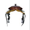 Daarkgreen Leather Western Barrel Racing Horse Saddle Beige Brown Get Matching Tack Set Headstall Breast Collar and Reins Size 12"-18" Inches (15.5") view 4