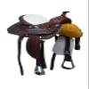 Daarkgreen Leather Western Barrel Racing Horse Saddle White Brown Buck Stitch Get Matching Tack Set Headstall Breast Collar and Reins Size 12"-18" Inches (15.5") view 2