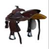 Daarkgreen Leather Western Barrel Racing Horse Saddle White Brown Buck Stitch Get Matching Tack Set Headstall Breast Collar and Reins Size 12"-18" Inches (15.5") view 3