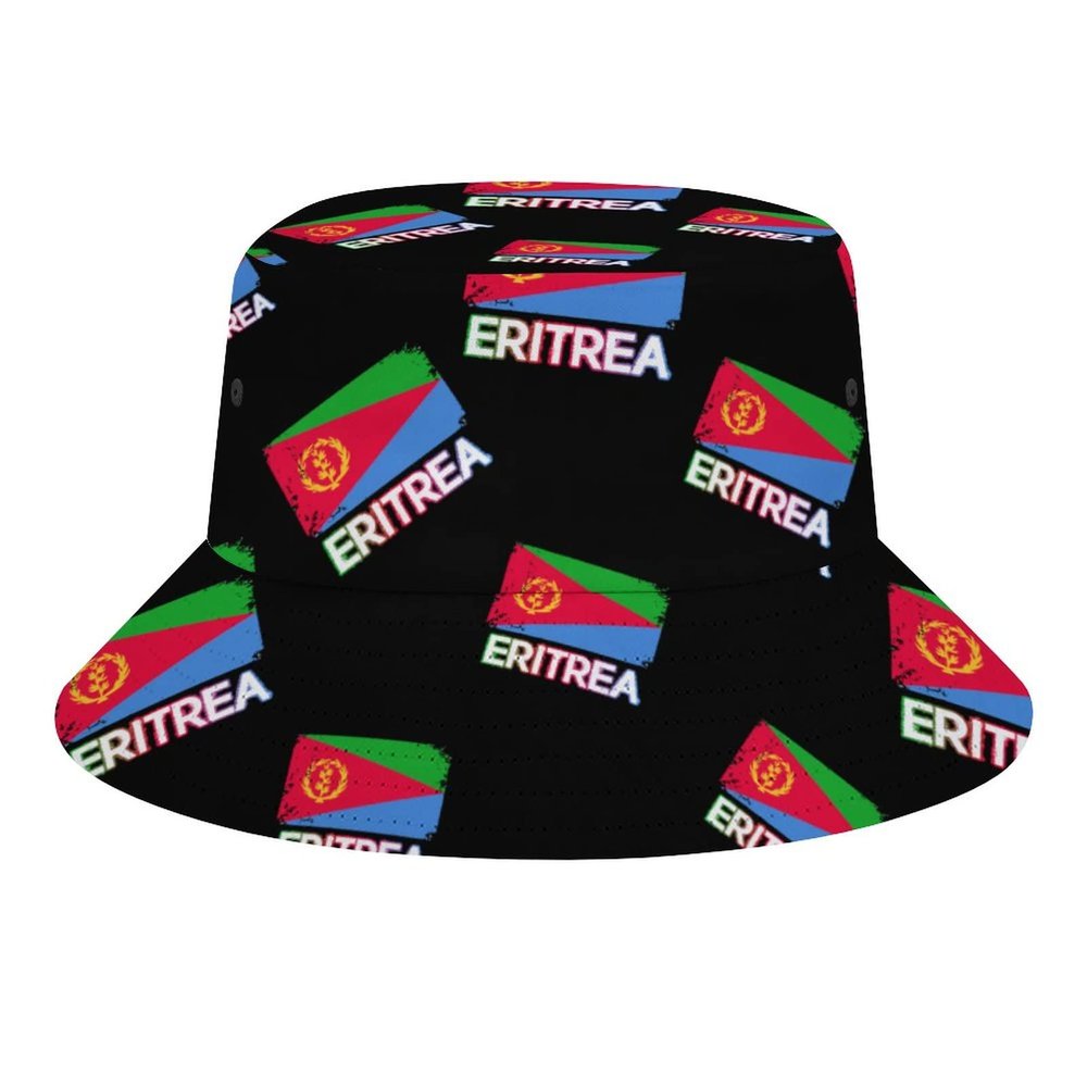 Eritrean Flag Unisex Bucket Hat Sun Beach Cap Fisherman Summer Travel Hats